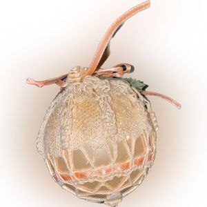 Tassel and Fringe Ribbon Trim Vintage Lace Ball Ornament